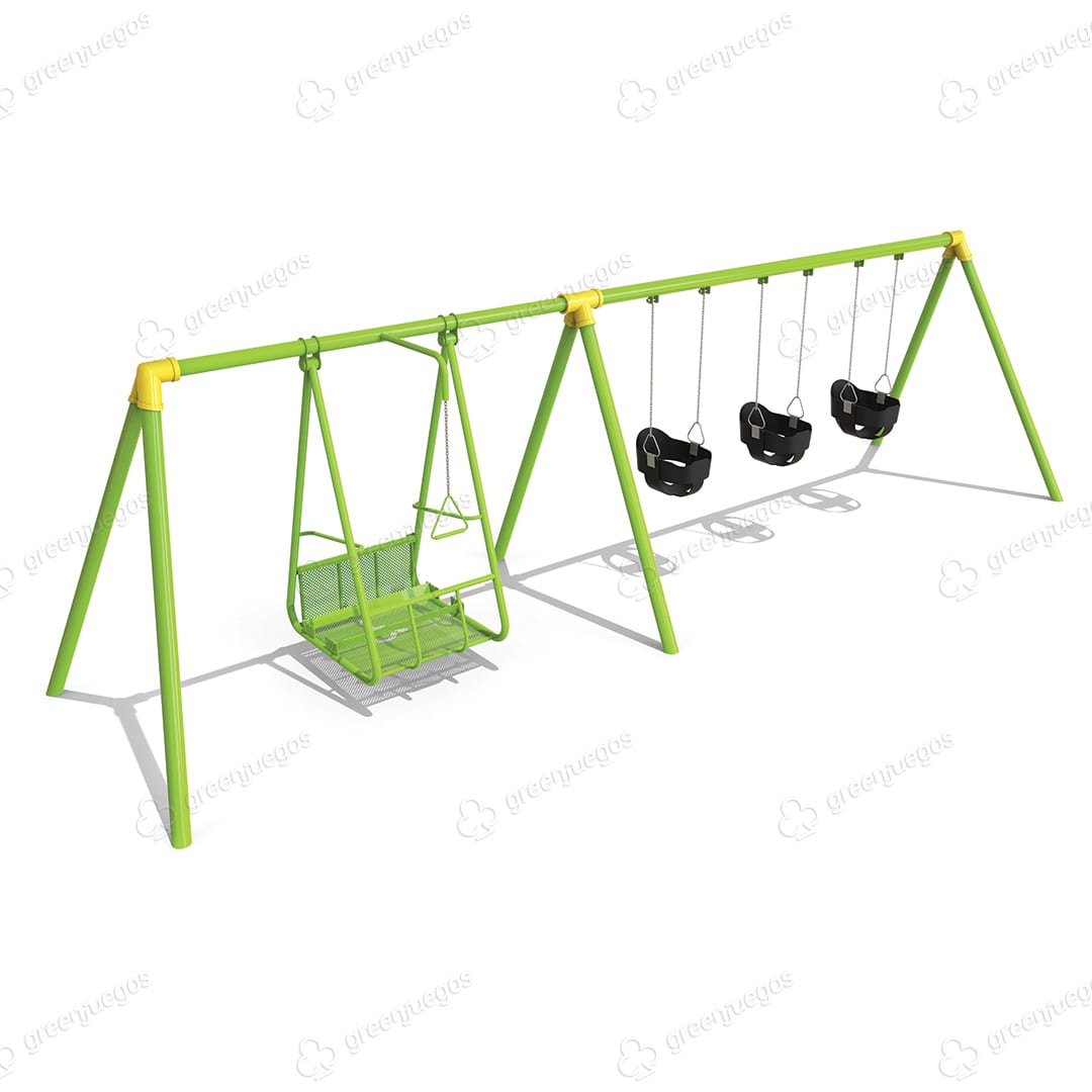 Columpio de madera 3 Hamacas Bebe – Green Juegos